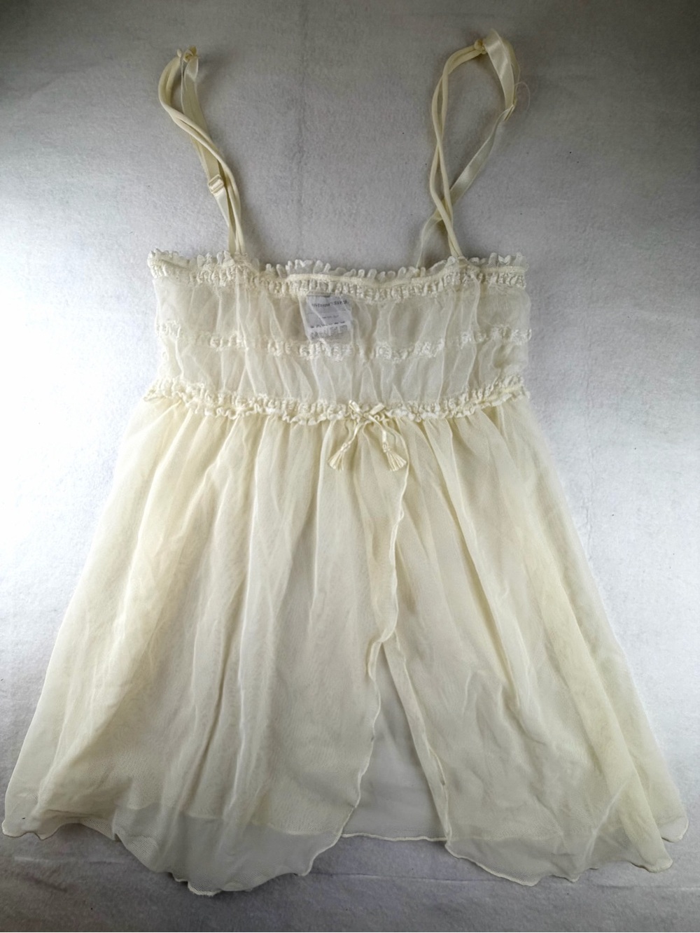 Intimissimi Ivory Sheer Mesh Babydoll Slip Chemise Size M Romantic Blouse